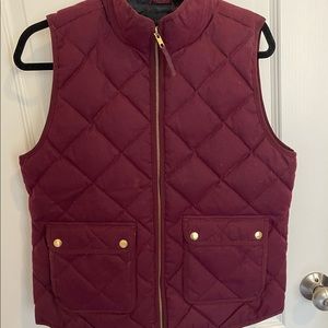 J. Crew Medium Maroon Quilted Vest
